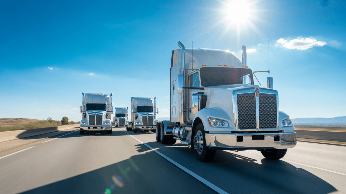 Flota de transporte logístico en carretera